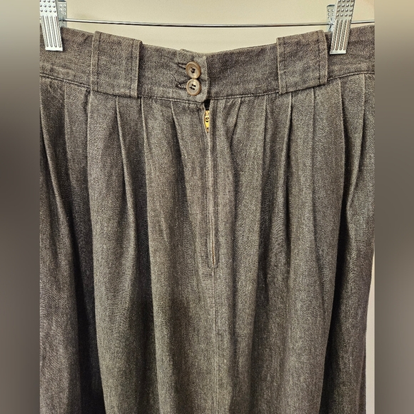 Vintage - Ralph Lauren 80's Light Grey Cotton Denim Midi Skirt - Size 10 - Picture 5 of 10